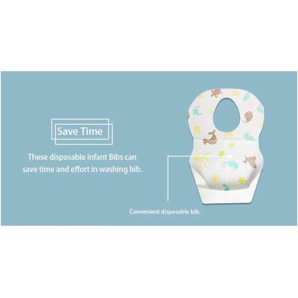 Baby Paper Aprons NonWoven Disposable Paper Bibs WaterProof