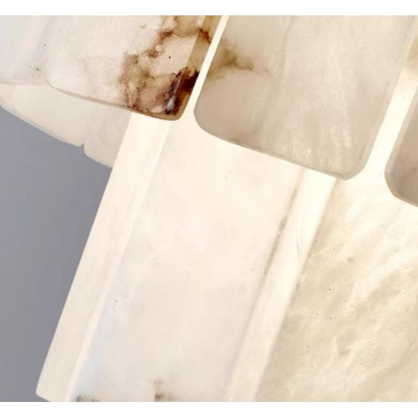 Nordique espagnol Alabaster salon décoratif Lustre en cuivre rond Led marbre lampes de plafond Design moderne Pour la chambre