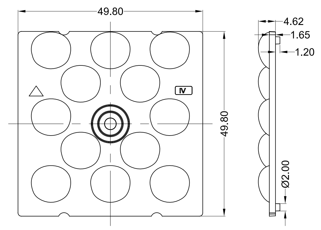 12 в 1 Multi наивысшей мощности 50x50MM массива объектива 3030 для уличного света