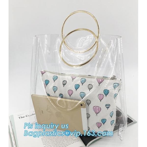 pvc shoulder bag girls one shoulder bag for college, transparent handbag tote shoulder PVC sling clear vinyl beach bag