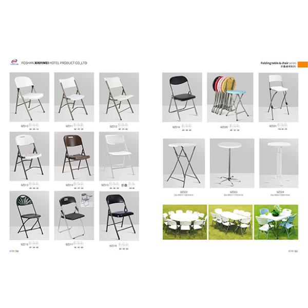 Garden Black Portable Plastic Folding Chair And Table For Dining