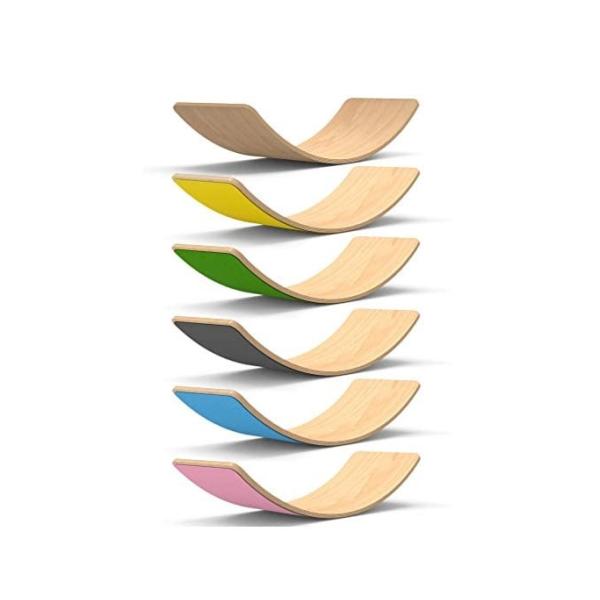 33.6inch Kid Yoga Board, Curvy Board , Wooden Rocker Board Wooden Rocker Wobble Balance Board