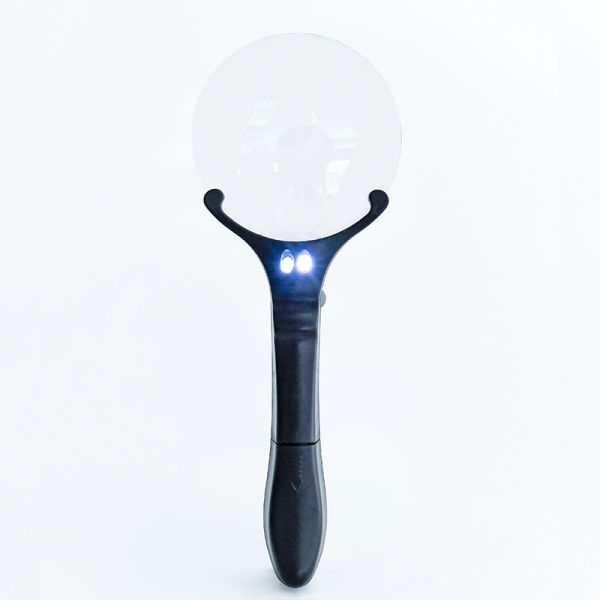 High Quality Wholesale 2.5X 5X  Illuminated Magnifier, Handheld Desktop square Magnifying Glass with Led Light for Reading