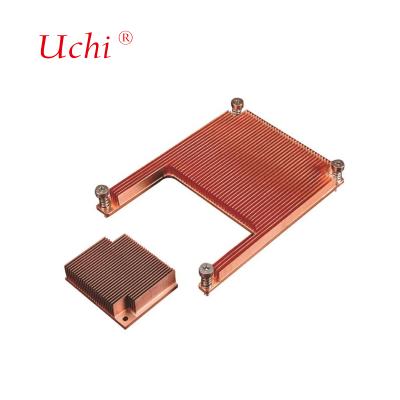 Aluminum Copper Skived Fin Stacked GPU Heat Sink 70mm 100mm 120mm