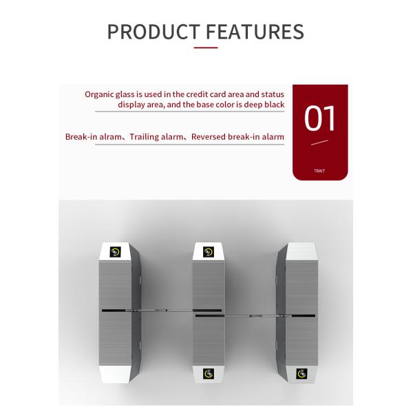 Speed Stainless Steel Pedestrian Sliding Barrier Gate Wide Passage Access Control 80W Power