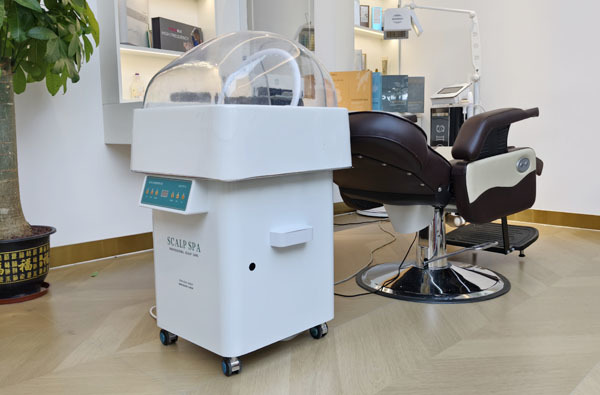 Máquina de vapor para spa capilar con tanque de agua de 9000 ml para salón, 30 g/min, reduce la sequedad y el picor del cuero cabelludo