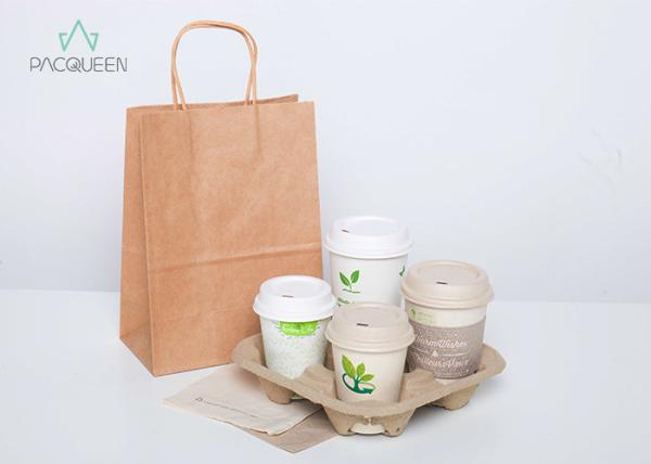 Plant Based Material Compostable Hot Cups , Recyclable Takeaway Coffee Cups