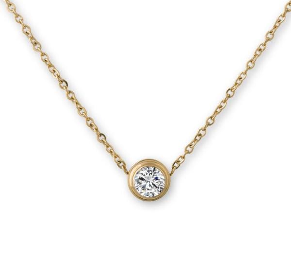 Diamond Pendant Necklace Rose Gold  Stainless Steel Necklace 450mm length necklace