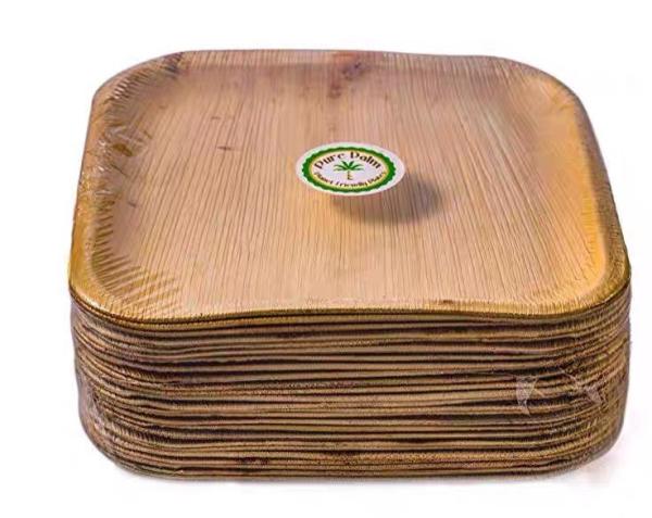 6 polegadas 8 polegadas placas em folha de palmeira da areca descartável de 10 polegadas