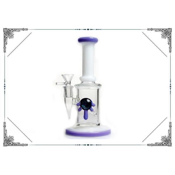 Mini White Glass Smoking Water Pipe , Puper Mouth Tobacco Tube Glass