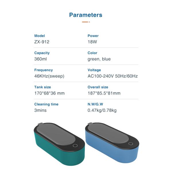 Шайба частей Skymen 40kHz ультразвуковая 360 ML для колец чеканит стекла ювелирных изделий