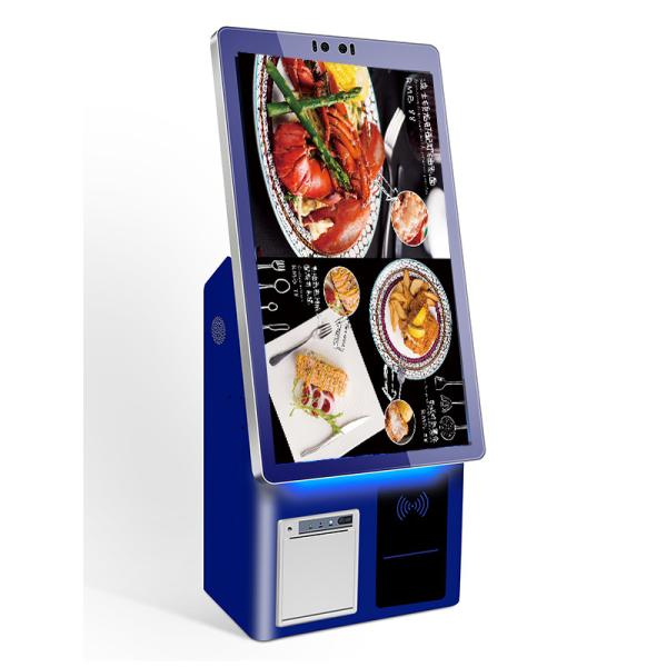 Self Service 21.5 Inch Terminal Kiosk 80mm Printer Barcode Reader POS Bracket Touch Screen Payment Kiosk With Desktop Base