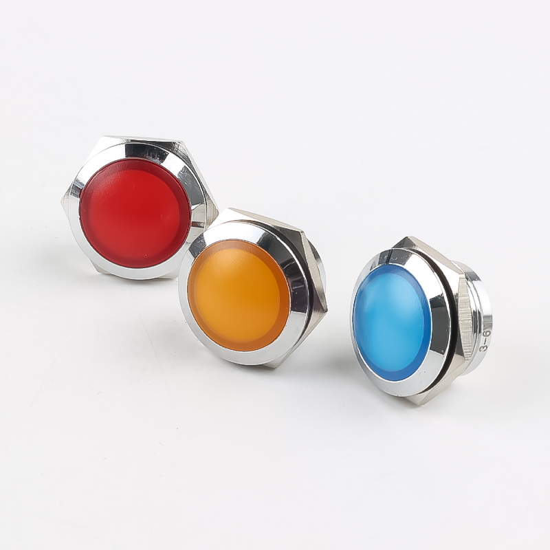 Metal Indicator Light Single Color 19 Mm For Power Equipment LED Signal Light Waterproof 12V 24V Red Green Yellow Blue