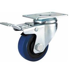 04-Medium duty caster swivel blue elastic rubber casters