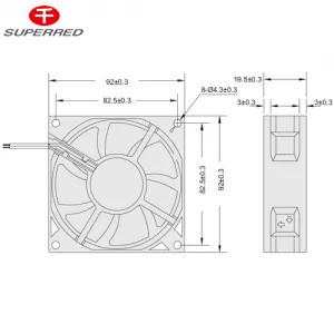 Ball Bearing/Sleeve Bearing DC Cooling Fan 92x92x38 PBT 94V0 Plastic Frame/Impeller