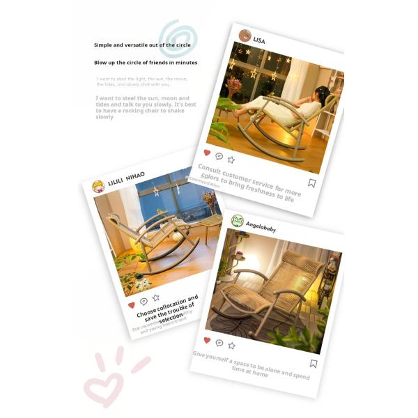 Rattan / Wicker Leisure Outdoor Rocking Chair Aluminum