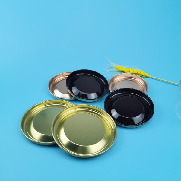 Couvercle adapté aux besoins du client de fer-blanc de Logo Stretch Rose Gold