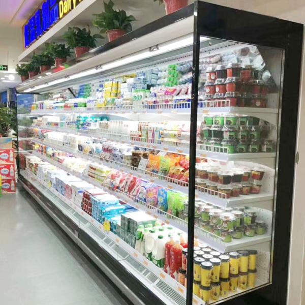 expendidora automática refrigerada exhibición abierta de la vertical de los 3.75M con la descongelación auto
