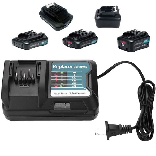 DC10WD Compatible Battery Charger for Makit 10.8V-12V Max Li-ion Batteries BL1015 BL1020B BL1021B Replacement