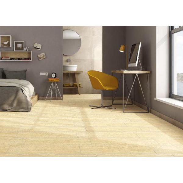 Pastoral Style Timber Ceramic Floor Tiles Golden Ripe Breath For Hotel