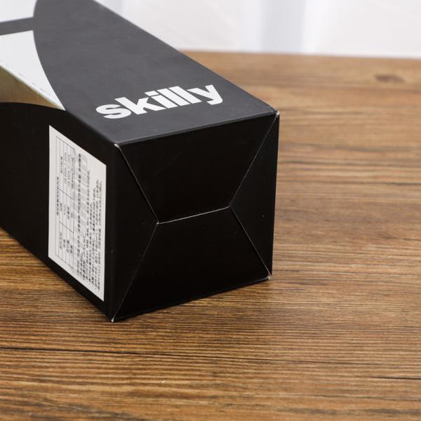 Black Foldable Paperboard Cosmetic Gift Box Packaging With Window