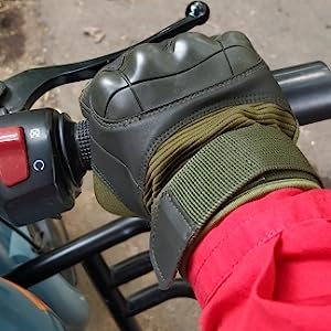 Protective Gear Full Finger Gloves, Motorcycle Tactical Gloves Upgraded Touch Screen Damping Palm Pads Rubber Guard