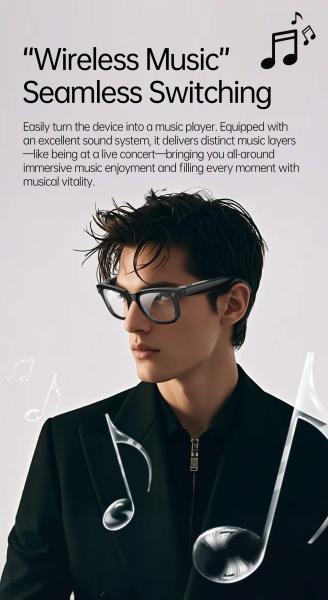 AI Voice Translate Intelligent Shooting Function ENC Noise Reduction Waterproof Smart Glassess 2025 W100D