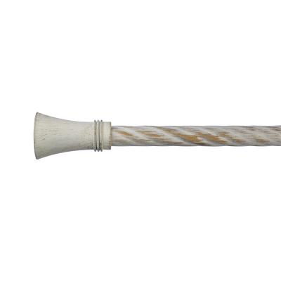 3D Pattern Curtain Rod Finials White Sweep Gold Curtain Rod Set