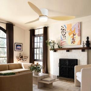 Reversible ABS Blade Ceiling Fan 52 Inch DC Motor LED Ceiling Fan With Remote