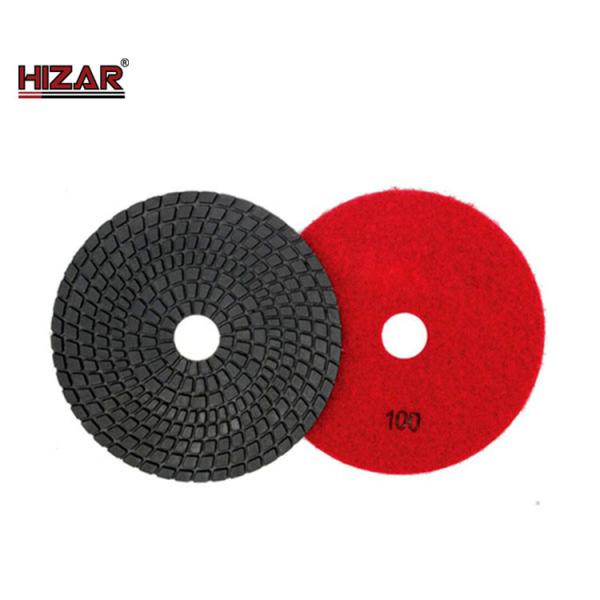 Black Turbo 4 Diamond Wet Polishing Pad With Backer Pad For Granite And Marble