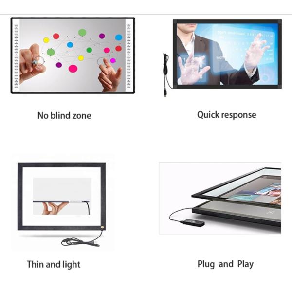 USB 2.0 Full Speed 47 Inch Ir Touch Frame With 16 / 9 Screen Ratio