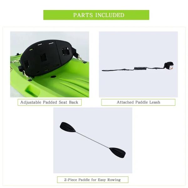 Standard Features 1 Person Sit On Top Kayak for Water Sport Fishing Includes Paddle