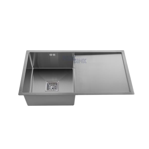 Polished Undermount Kitchen Sink With Drainboard Square Hole