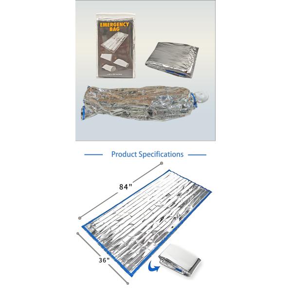 Extra Large Emergency Sleeping Bags Aluminized PE Survival Gear Supplies for Camping Hiking. Emergency Blankets for Survival