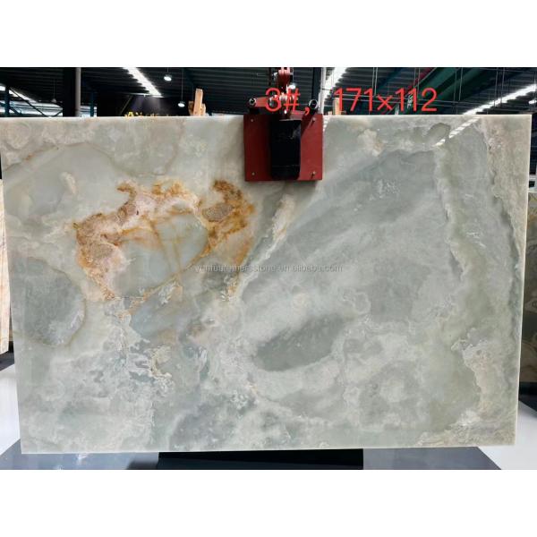 Gold and Blue Onyx Marble Stone for Hotel Floor Luxury Natural Stone Jade Slab Design