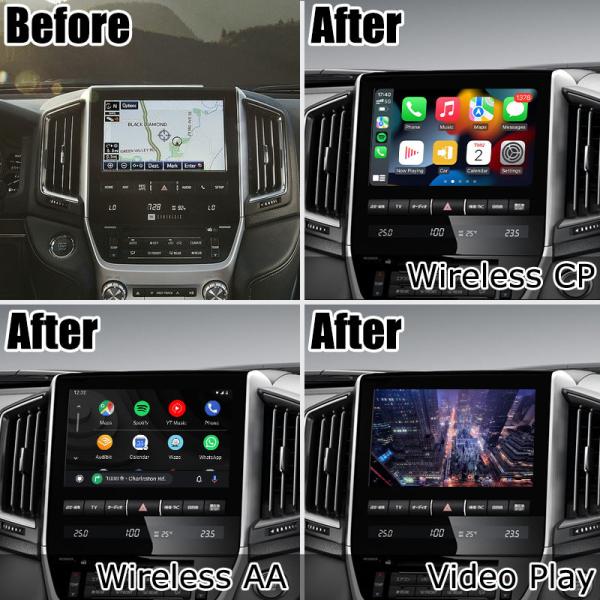 Мультимедиа беспроводного carplay андроида стиля OEM крейсера LC200 земли Тойота автоматические взаимодействуют подъем