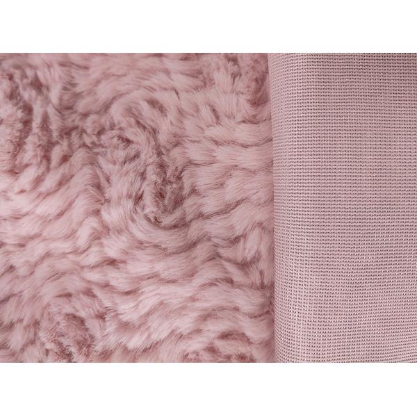 Розовая ткань меха Faux полиэстера связала 58/60