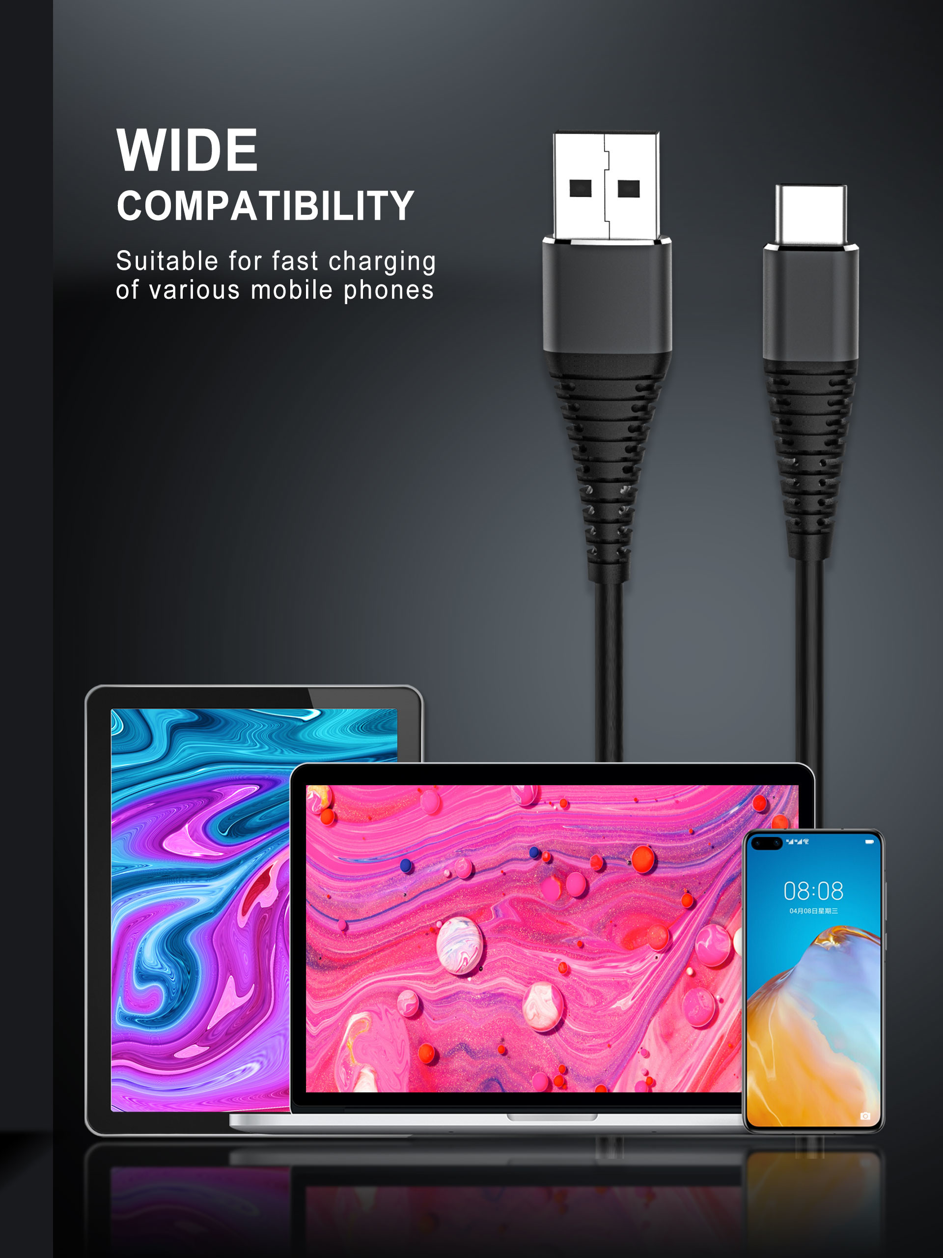 тип a USB 3A к порт USB c кабель, кабель заряжателя телефона Usb c 6FT Moto Z
