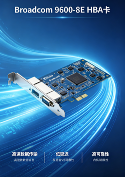 High-Speed 24G Tri-Mode PCIe 4.0 X8 HBA Card 9600-8E With 8 Internal/External SAS/SATA/NVMe Ports