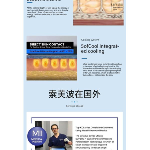 Высокая интенсивность сфокусировала рекламу машины ультразвука 7Д для горла шеи глаз губ стороны