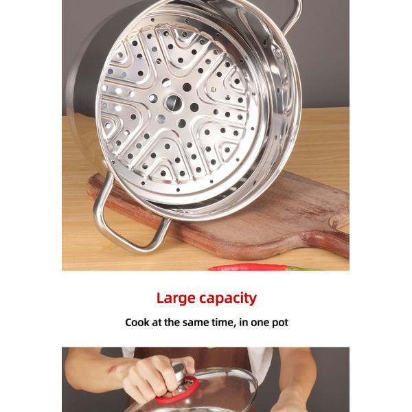 Multi-function Silver Kitchen Cookware Cooking Pot Set Stainless Steel Soup & Stock Pots Sets With Stainless Steel Handle