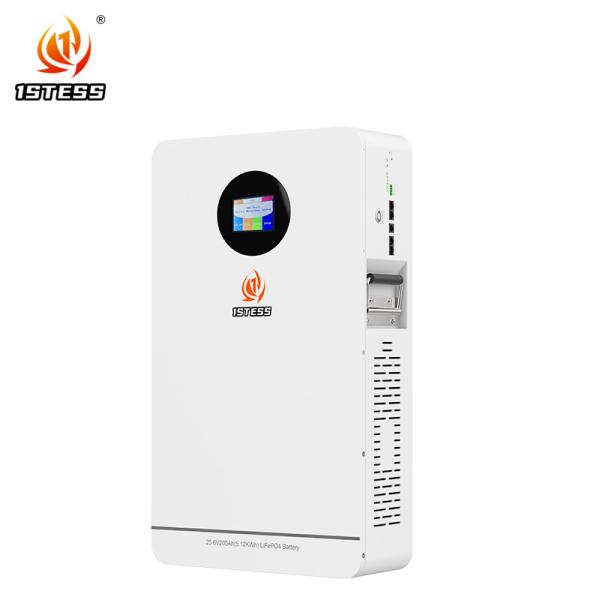 25.6V 200Ah 5,12kwh bateria de armazenamento de energia doméstica Sistema de bateria de armazenamento de energia de modelo montado na parede