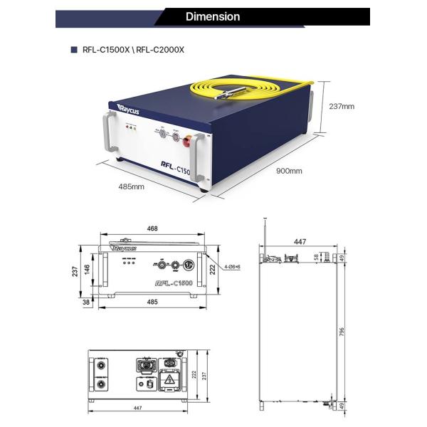 Raycus Fiber laser cutting source 1500W 2000W 3000W cut metal fiber Laser cut source