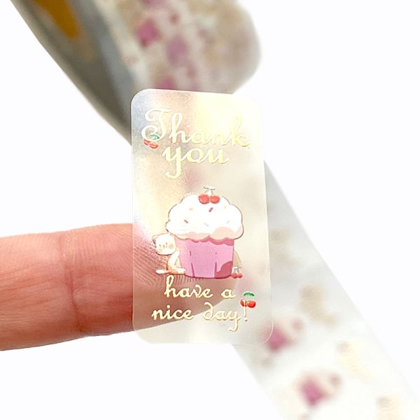 High Quality Personalized Transparent Waterproof Vinyl Adhesive Sticker Labels UV Printed for Beverages & Perfumes Cup Use