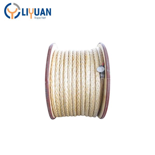 12-Strand Synthetic UHMWPE HMPE Rope for Winch Marine Towing and Slings Double Braided