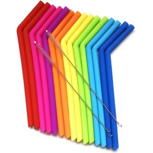 Food Grade Reusable Silicone Straws BPA Free Wholesale, Custom Color & Length Silicone Drinking Straws Factory Direct