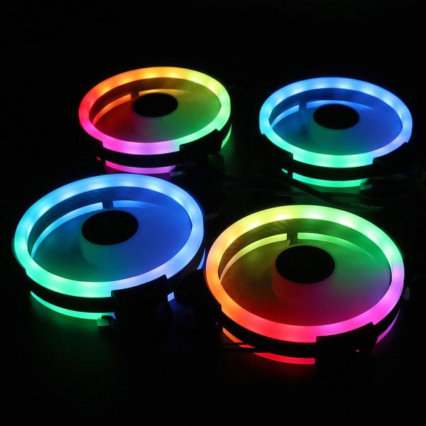 RGB electrical Cooling Fans for PC computer case with RGB LED lights CPU Cooler Fan 120mm RGB Fan cooler with Controller remo