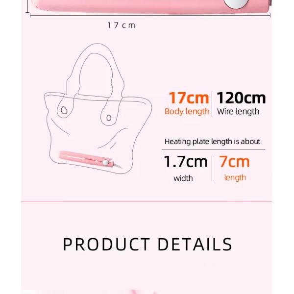 Mini Flat Iron Hair Straightener 2 In 1 Small Curling Hair Crimper For Women Travel