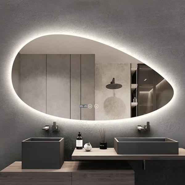 Dimmable Irregular Shaped Bathroom Mirrors Waterproof 20*31inch 24*39inch 28*51inch