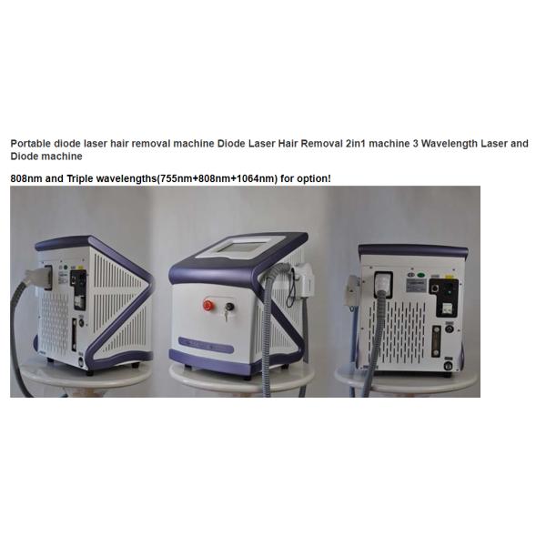 Portable Diode Laser Hair Removal Machine Diode Laser Hair Removal 2in1 Machine 3 Wavelength Laser and Diode Machine